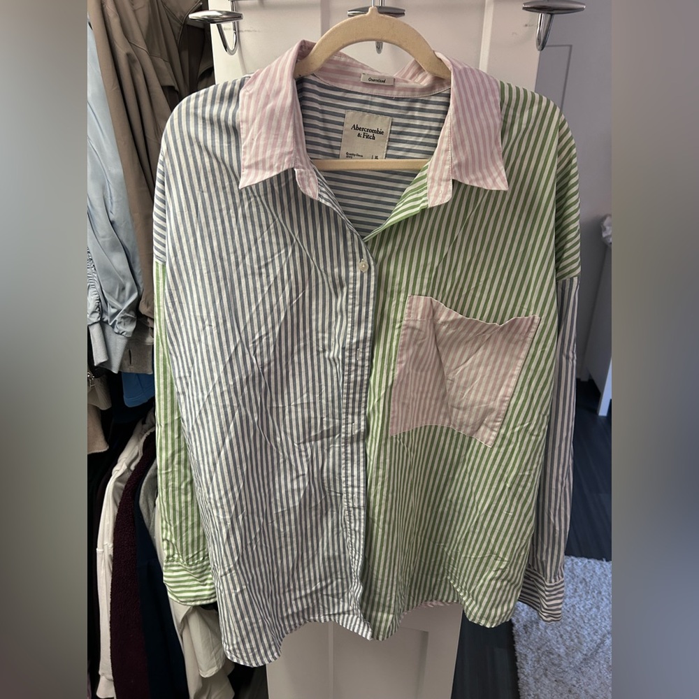 Abercrombie Oversized Striped Button Down Shirt